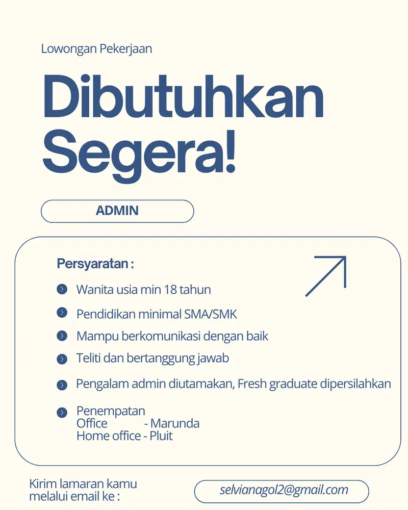 Lowongan Pekerjaan Admin