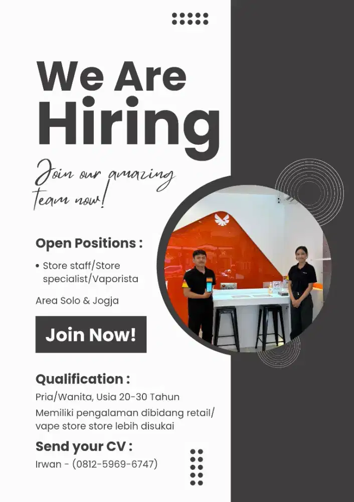 Dibutuhkan Store staff/SPG/SPB