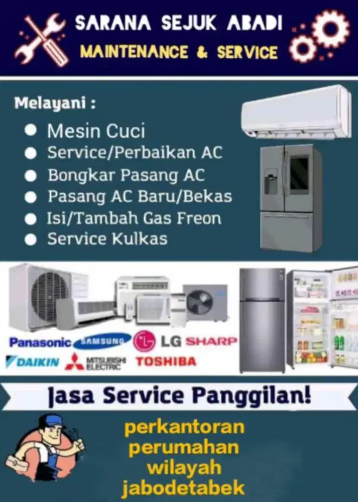 Service AC bongkar pasang ac kulkas mesin cuci