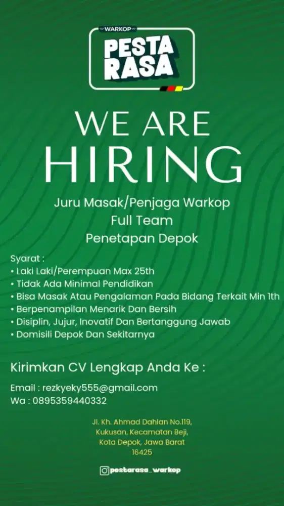 Lowongan pekerjaan warkop