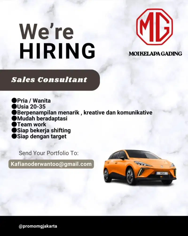 Lowongan pekerjaan Sales Consultant