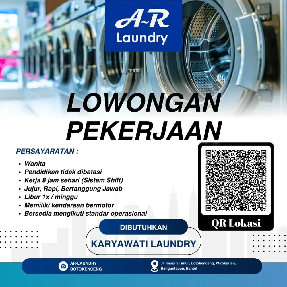 Lowongan Karyawati Laundry