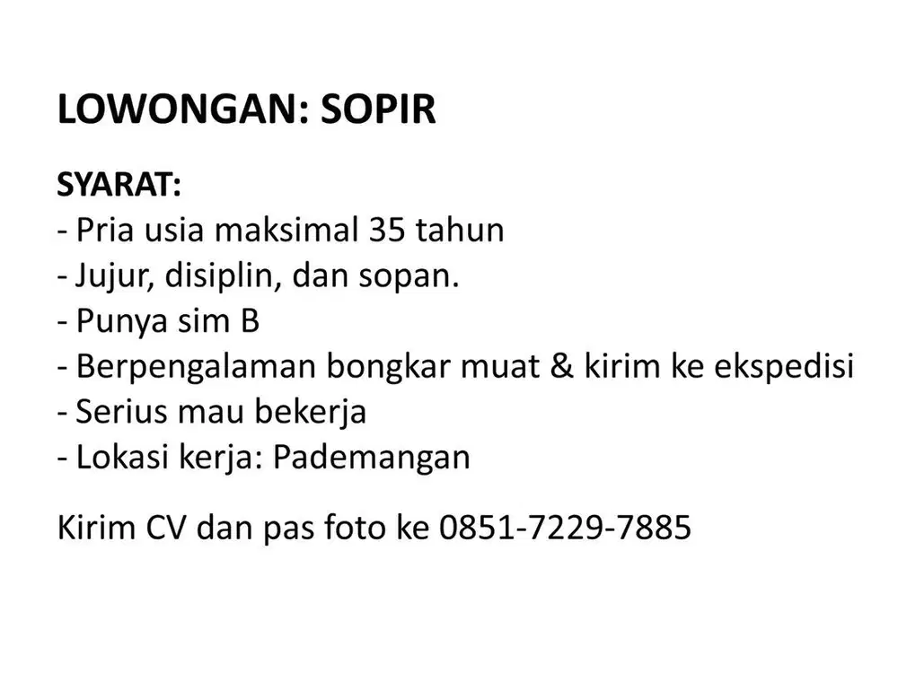 Sopir Pengiriman