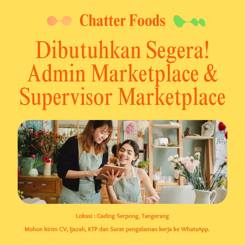 Dibutuhkan Segera ADMIN ONLINE, HOST LIVE & SUPERVISOR Online Shop
