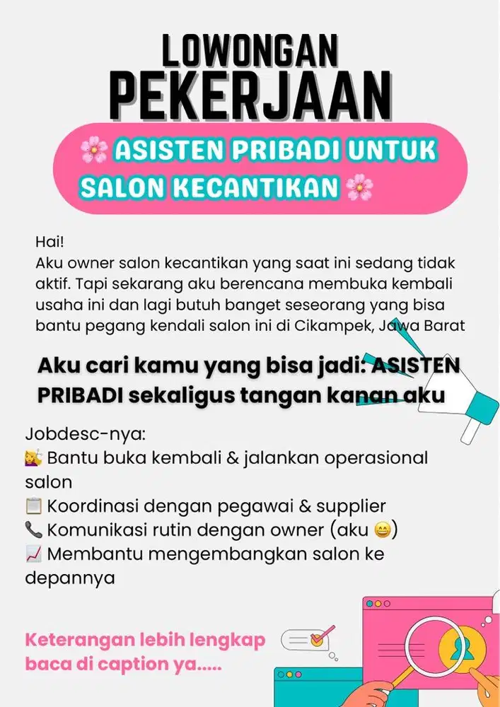 LOWONGAN ASISTEN PRIBADI