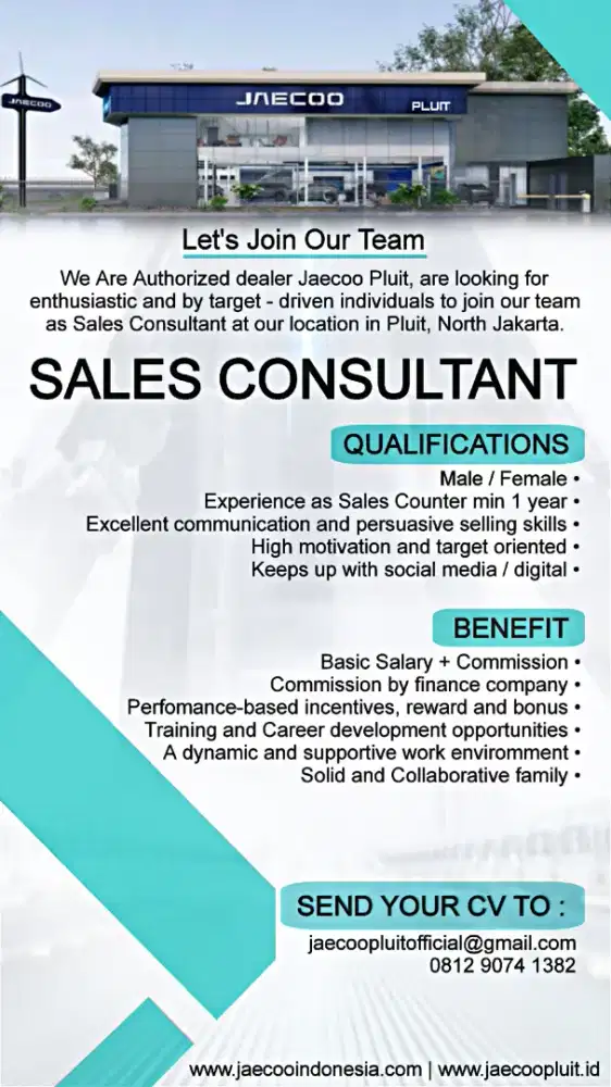 SALES / COUNTER JAECOO PLUIT (DEALER MOBIL)