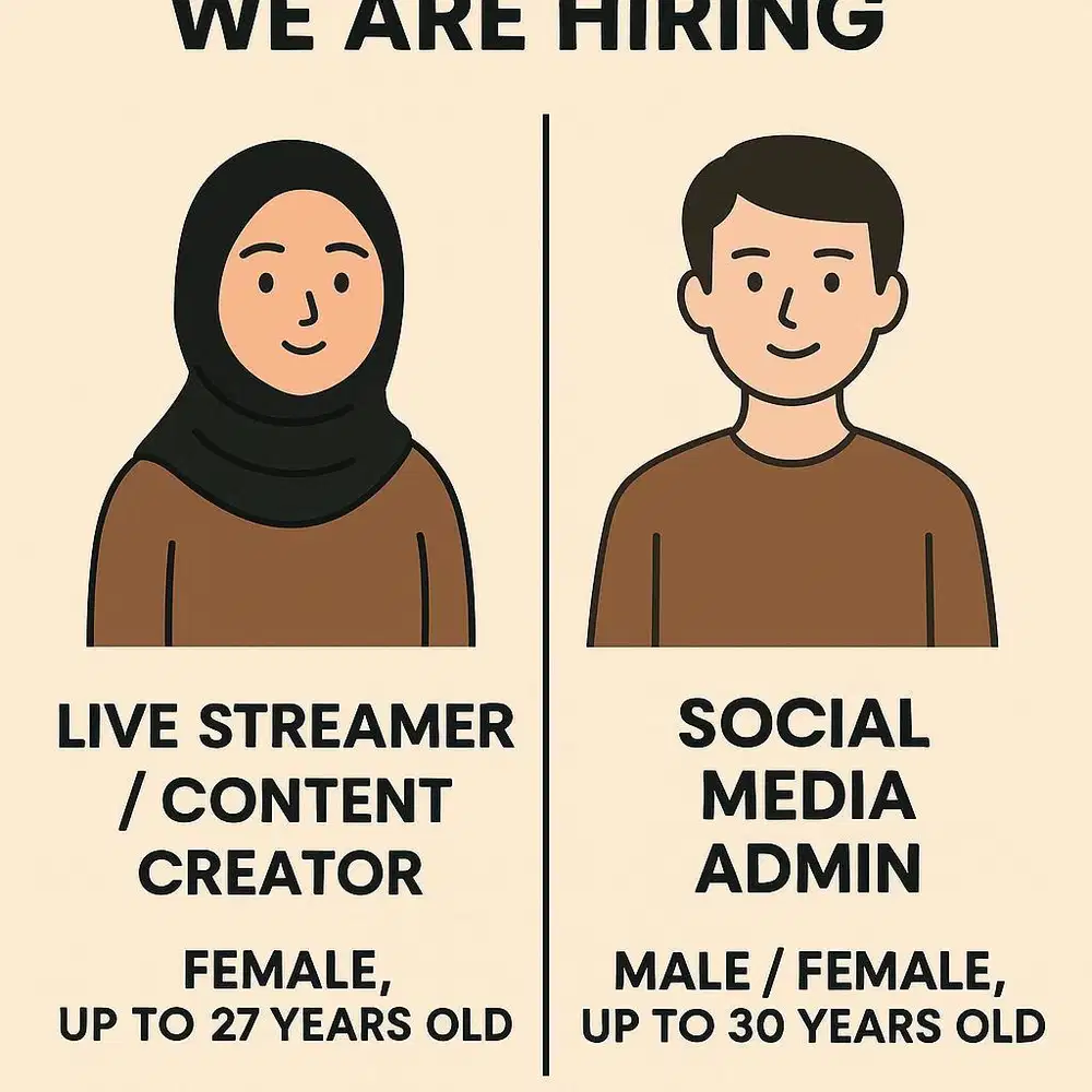 Lowongan kerja host live/konten kreator dan admin media sosial tiktok
