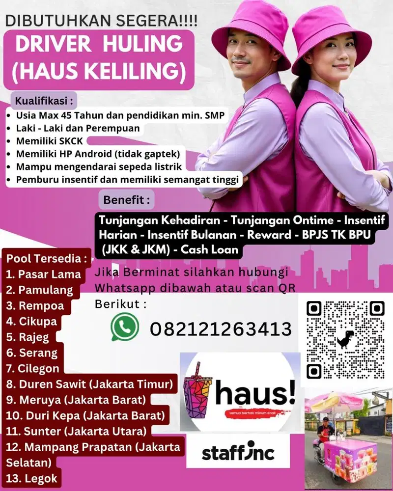 KERJA TANPA IJAZAH - DRIVER HULING (HAUS KELILING)