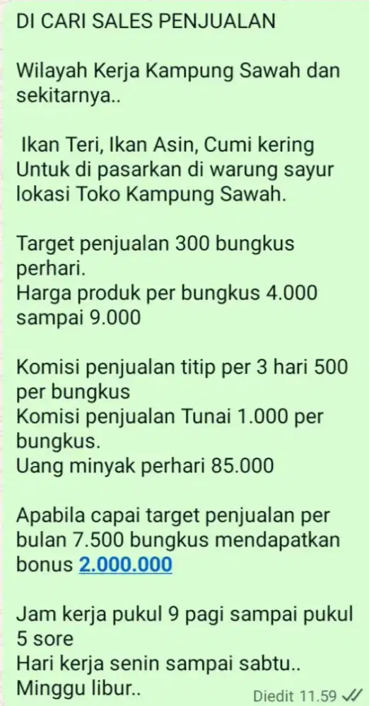 Di cari sales penjualan
