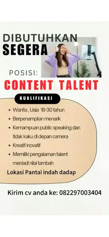 Dicari content talent