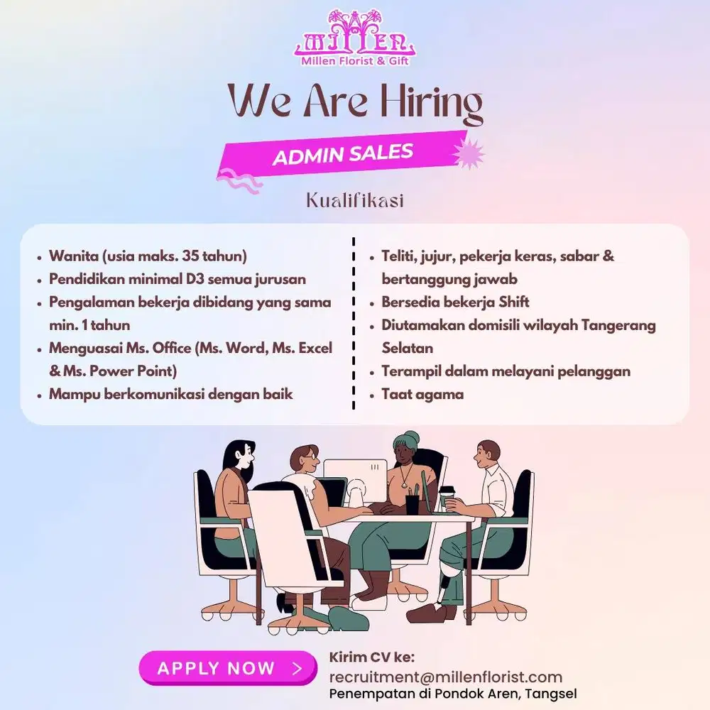 LOWONGAN KERJA ADMIN SALES