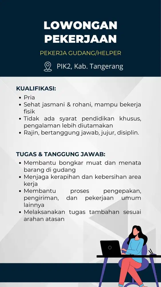 Pekerja gudang/Helper
