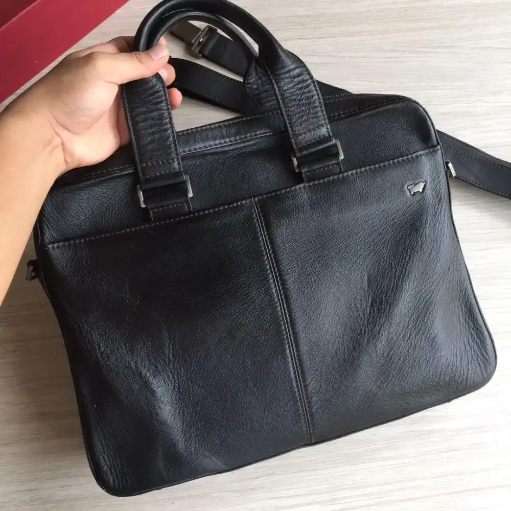 Braun Buffel Briefcase leathee kulit work bag tas kerja kantor