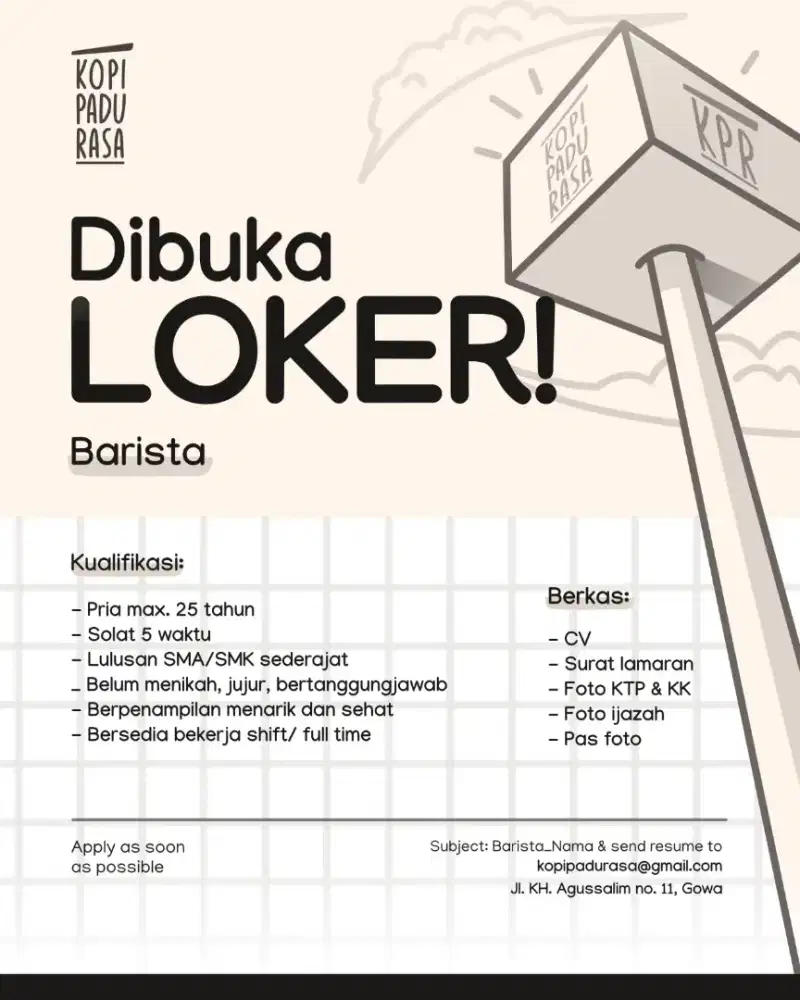 Lowongan Pekerjaan - Barista