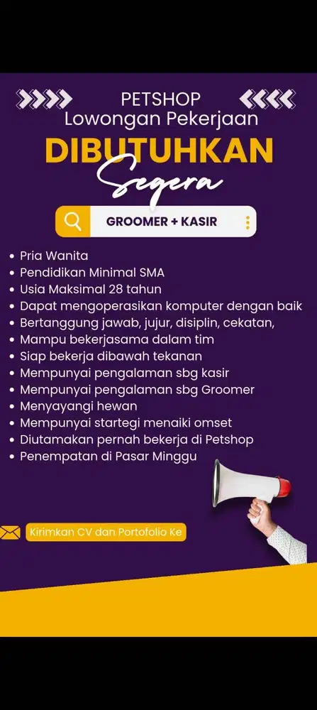 LOWONGAN GROOMER