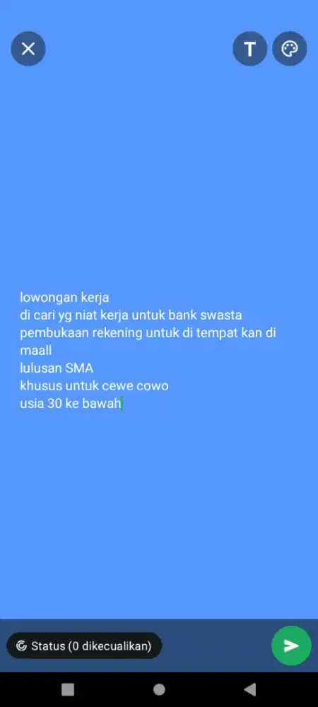di cari yg niat kerja di bank swasta