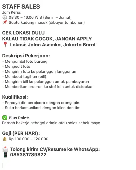 Lowongan Kerja: Sales