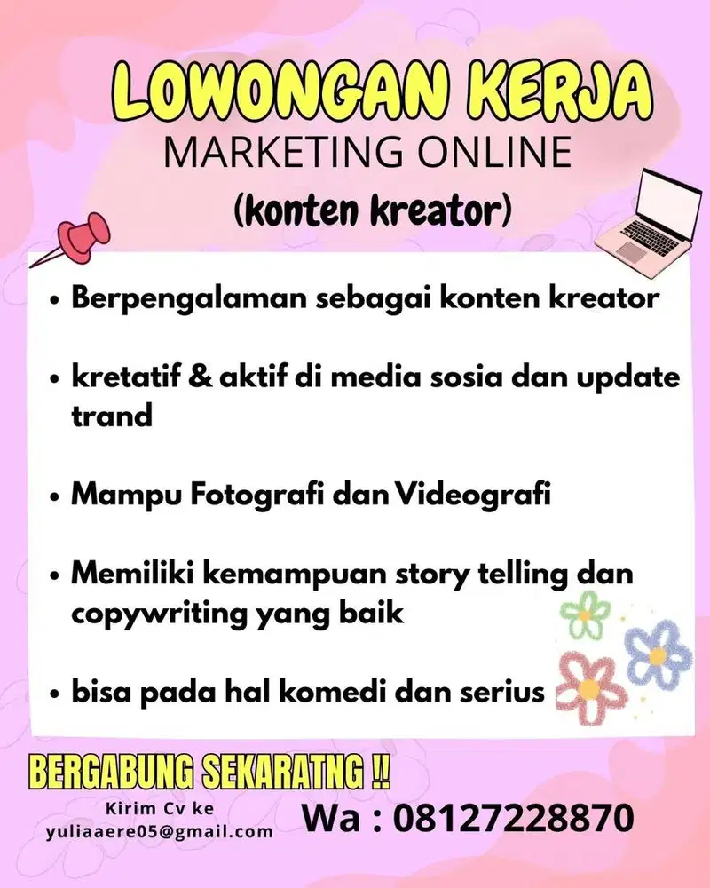 Lowongan marketing online