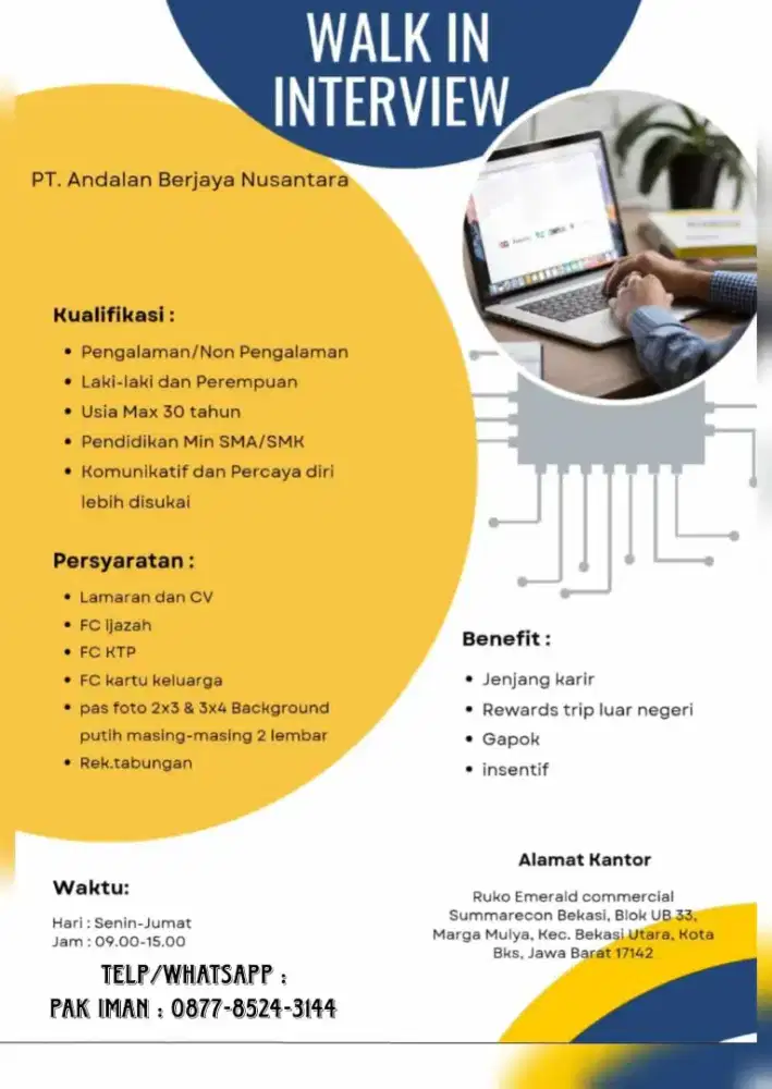 Dibutuhkan Segera Walk in Interview