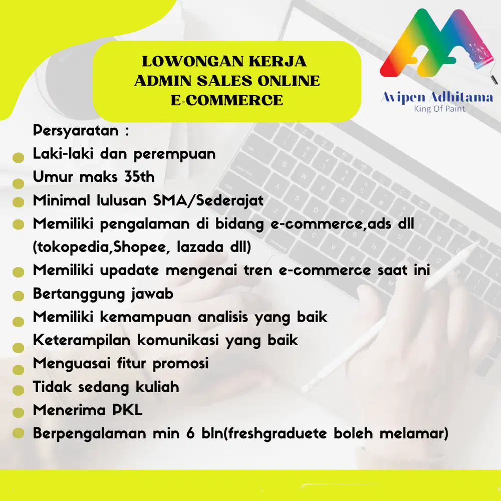 Lowongan Pekerjaan Sales Marketing Online dan Desain Grafis