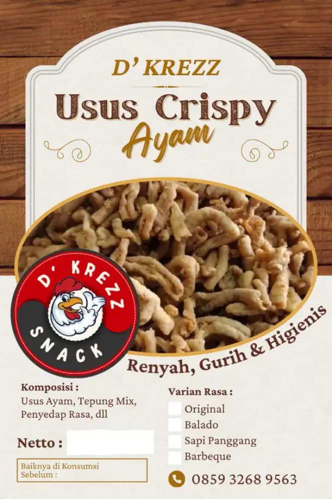 Lowongan Kerja MARKETING & SALES DKREZZ Snack ( Usus Crispy )
