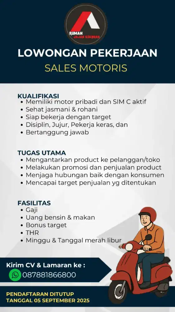 Lowongan kerja Sales motoris