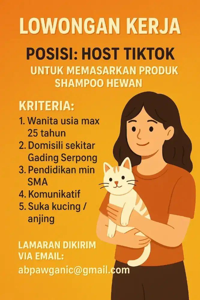 Lowongan pekerjaan Host live tiktok