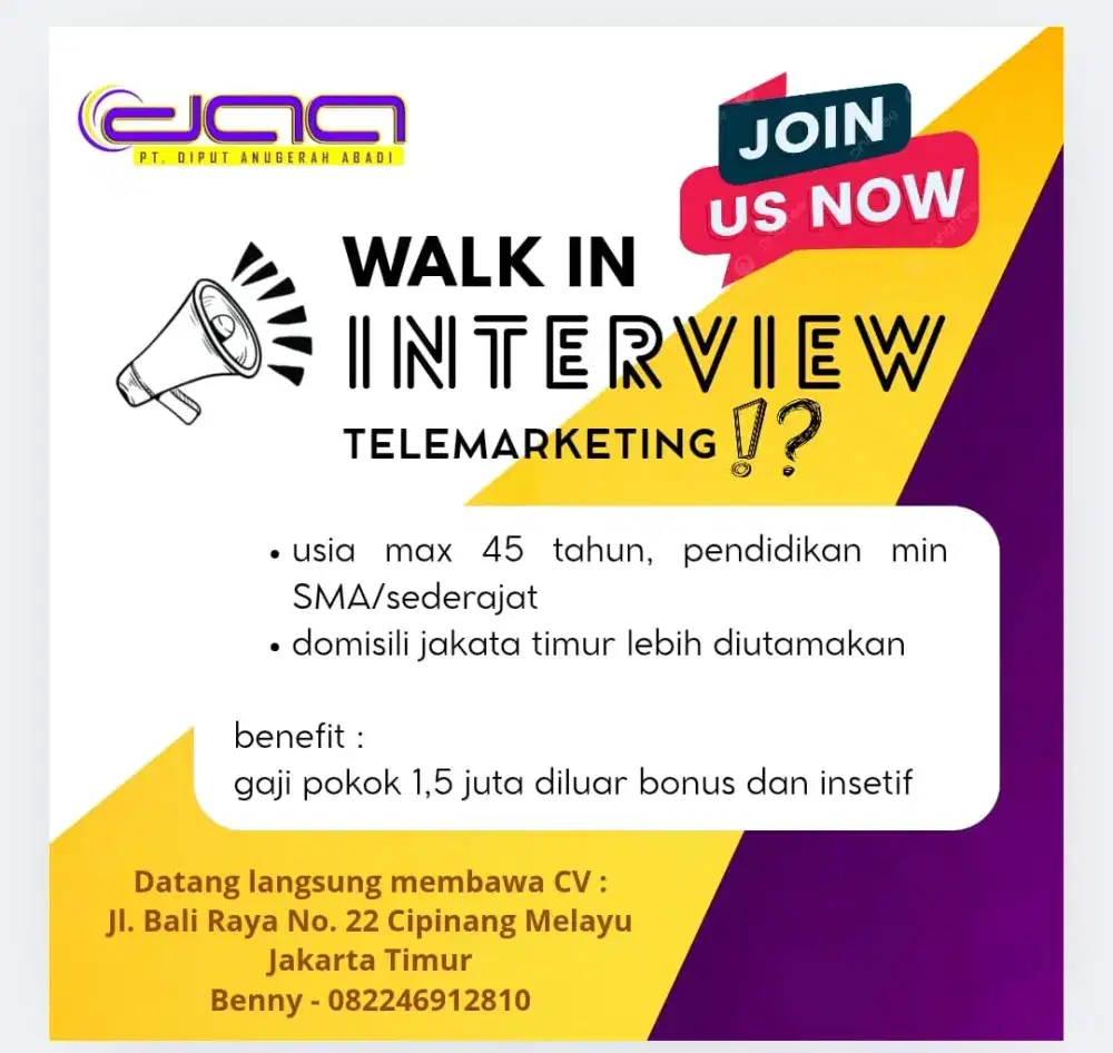 Di cari telemarketing kta