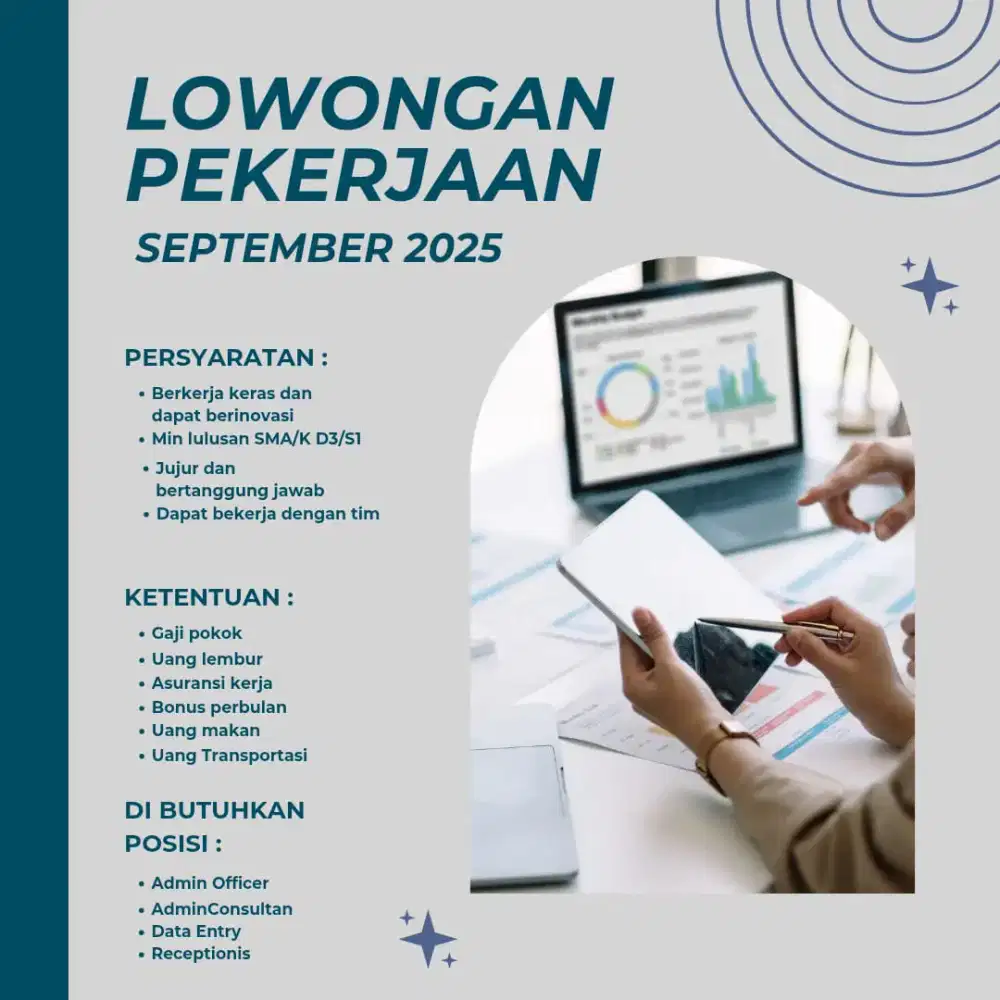 LOWONGAN PEKERJAAN AWAL SEPTEMBER