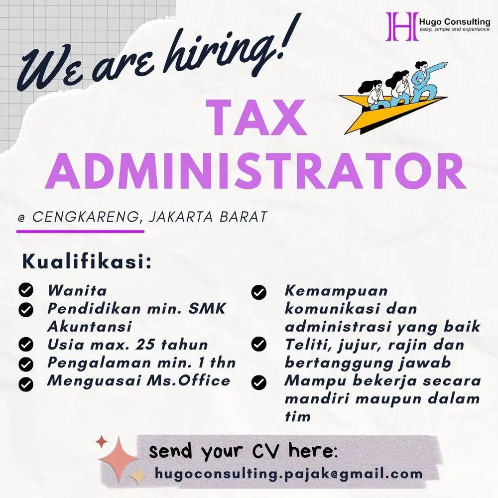 Lowongan Pekerjaan Staff Administrasi Pajak