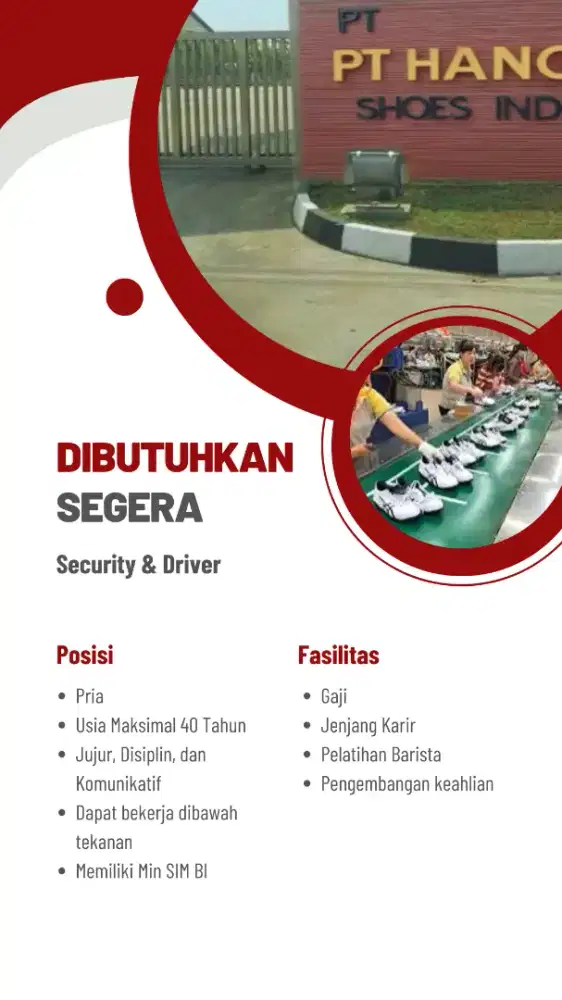 Butuh segera tenaga driver dan security