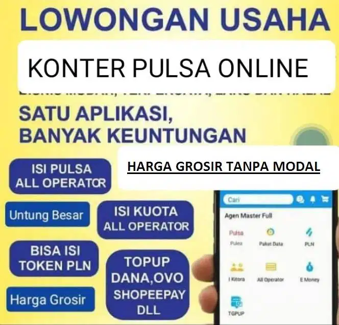 Marketing freelance konter pulsa online cuan harian