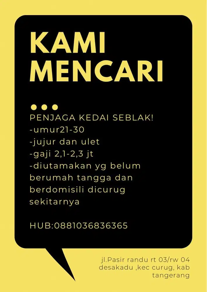 Dibutuhkan karyawati
