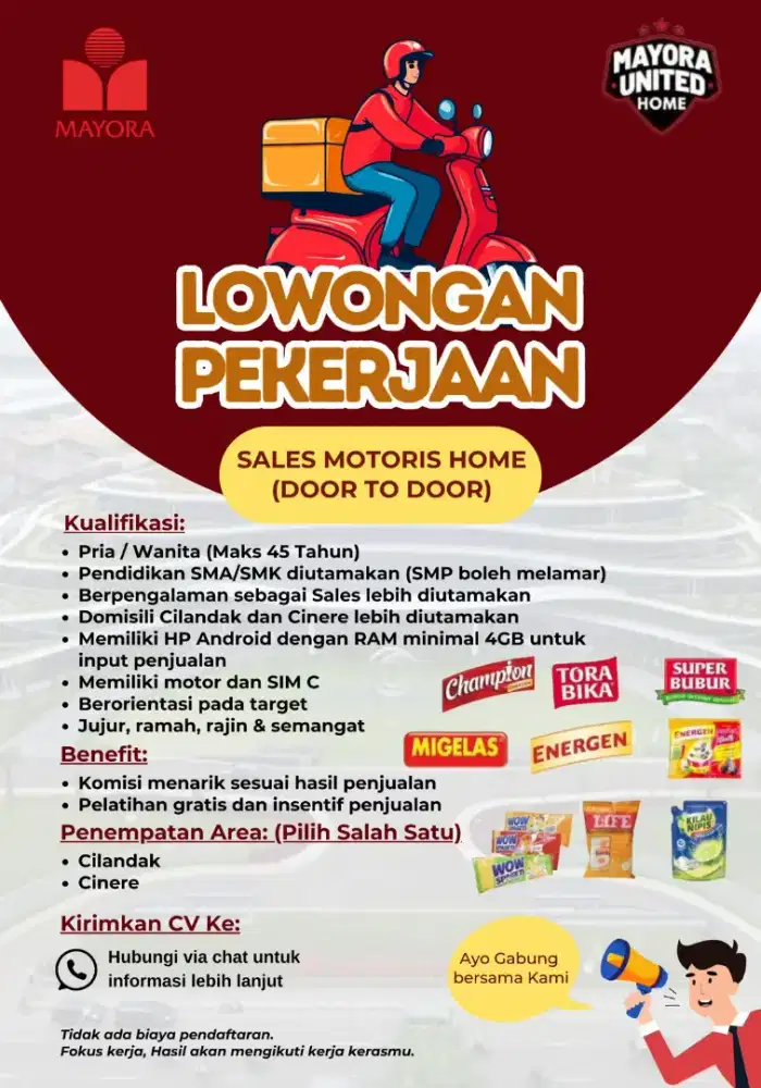 LOWONGAN SALES MAYORA