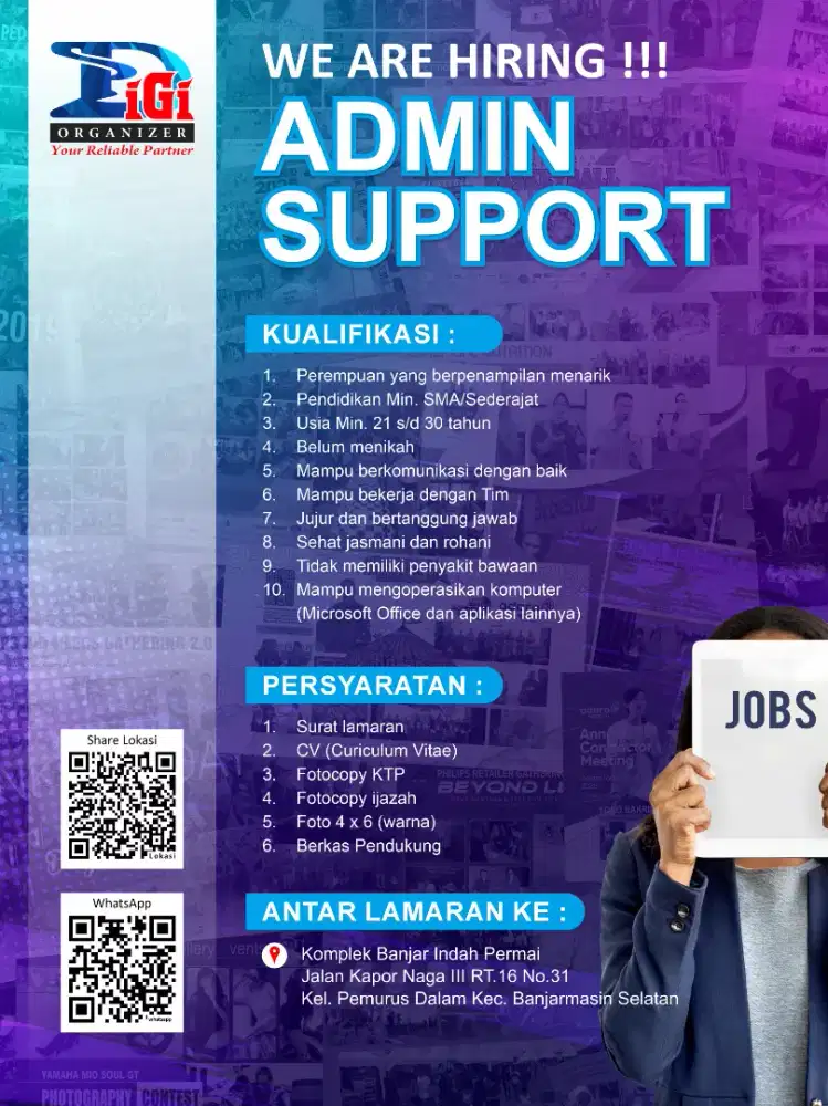 Dicari Admin Event Organizer