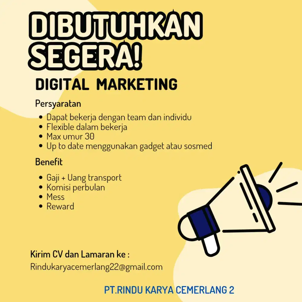 Lowongan Kerja Digital Marketing
