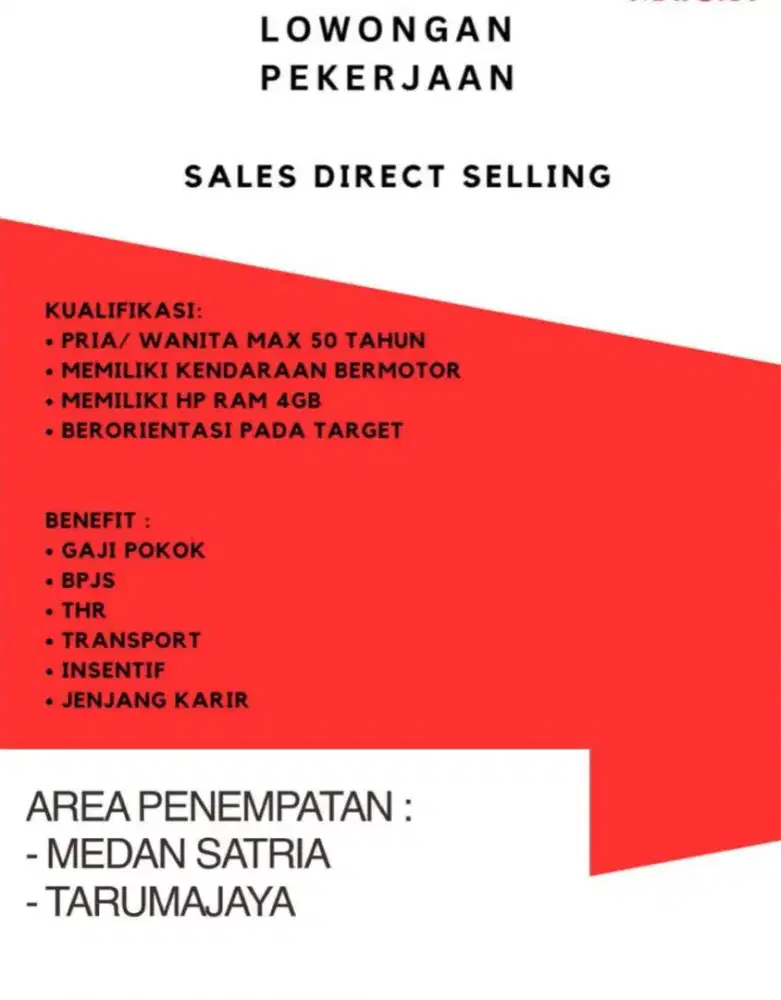 Lowongan Kerja Direct Sales