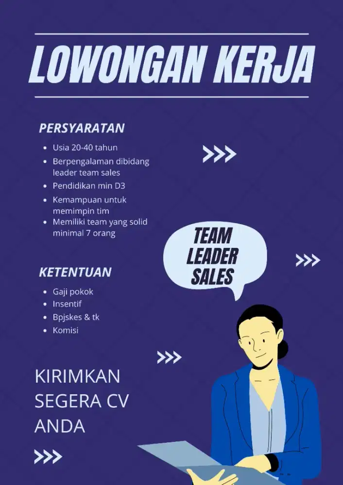 LOWONGAN TEAM LEADER SALES
