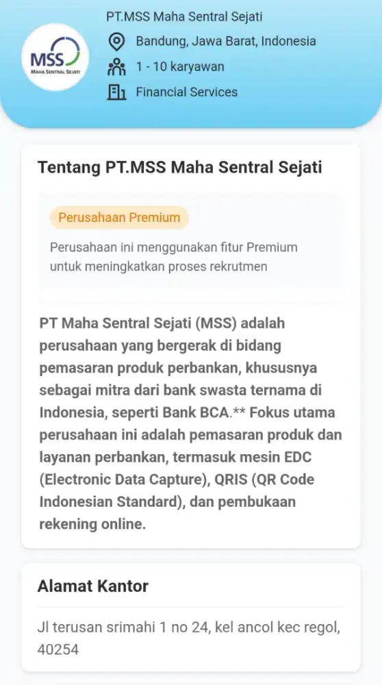 Dibutuhkan sales marketing