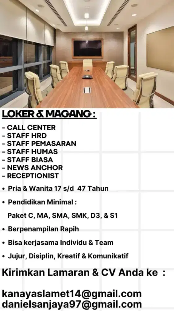 Dibuka Loker & Magang