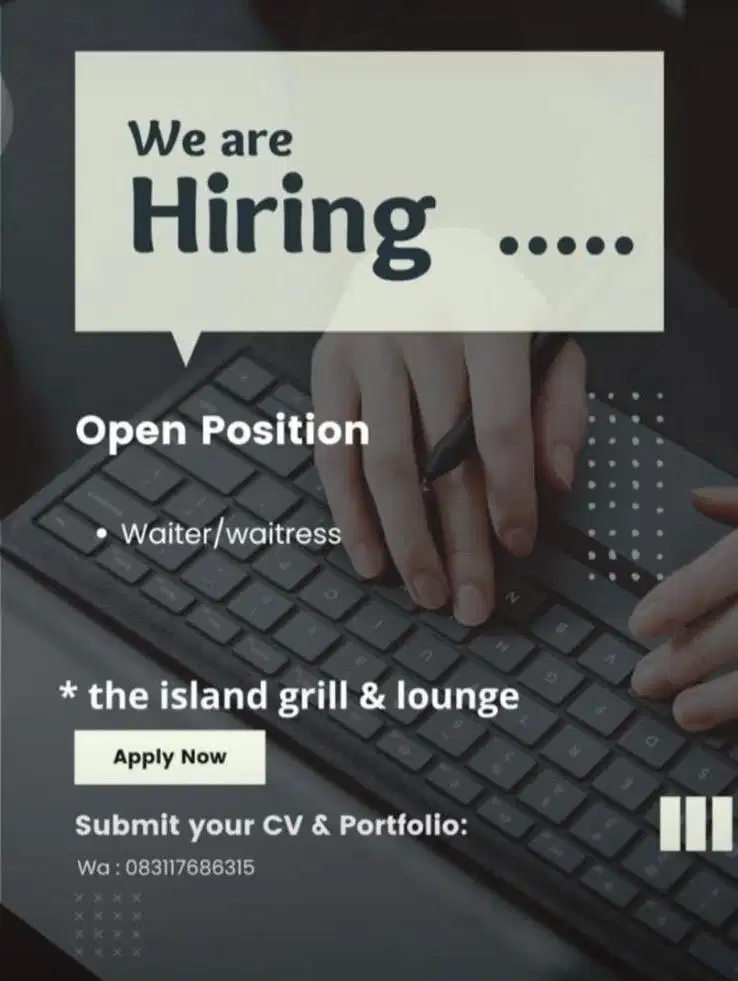 Lowongan kerja Waiter / Waitress