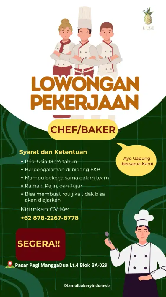 Dibutuhkan segera pembuat roti