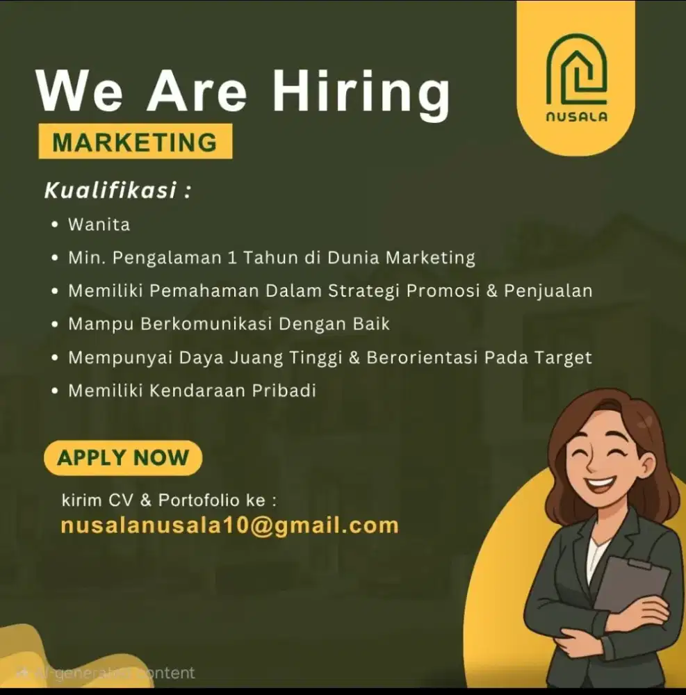 Lowongan marketing properti