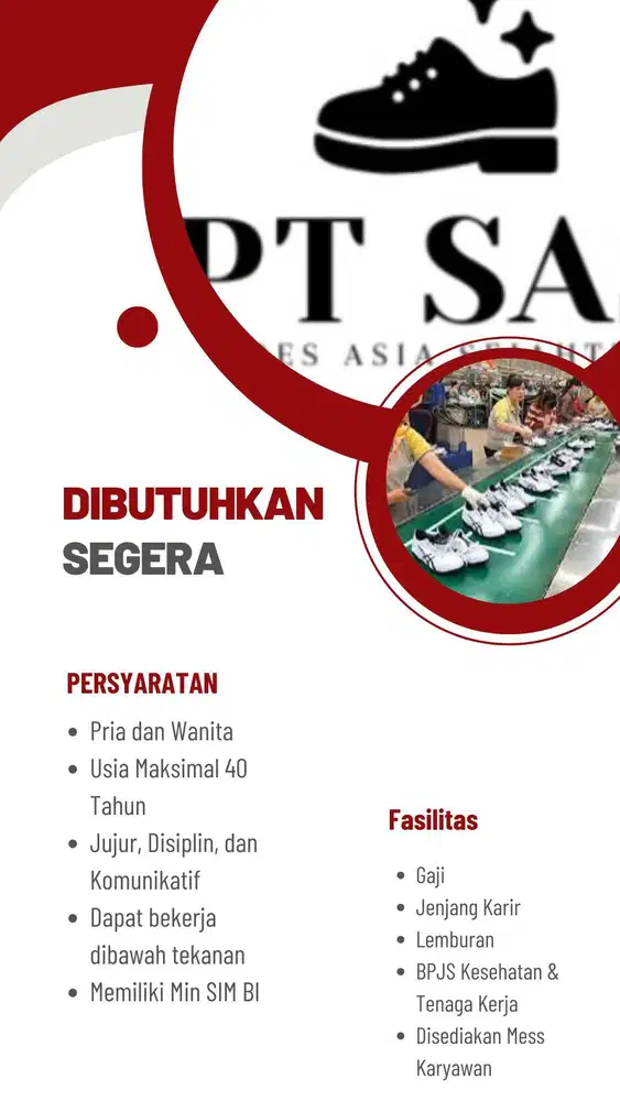 Dibutuhkan tenaga gudang siap kerja