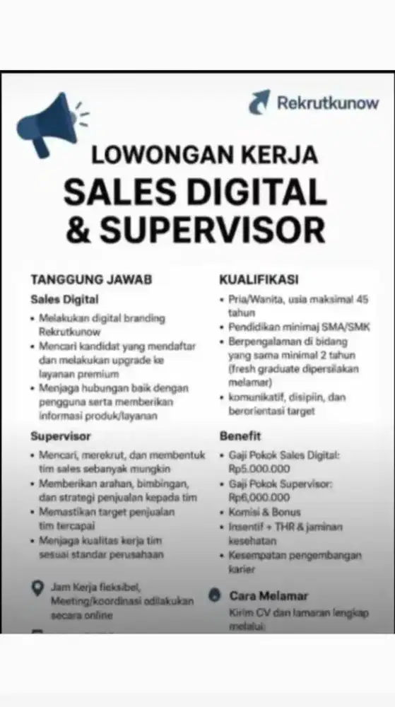 Lowongan kerja sales marketing