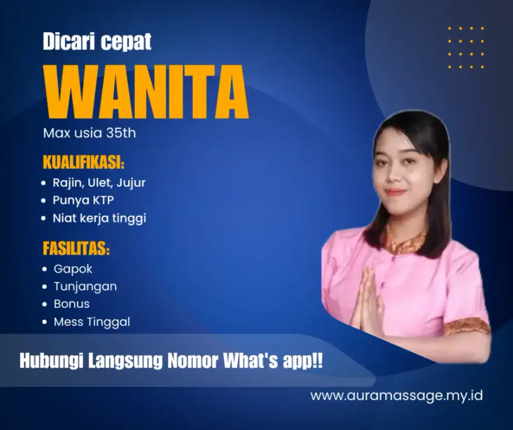 Dicari tenaga wanita max 35th