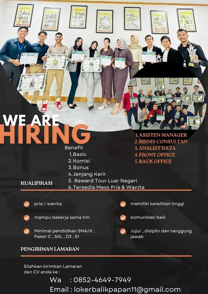 Lowongn kerja Staf kantor