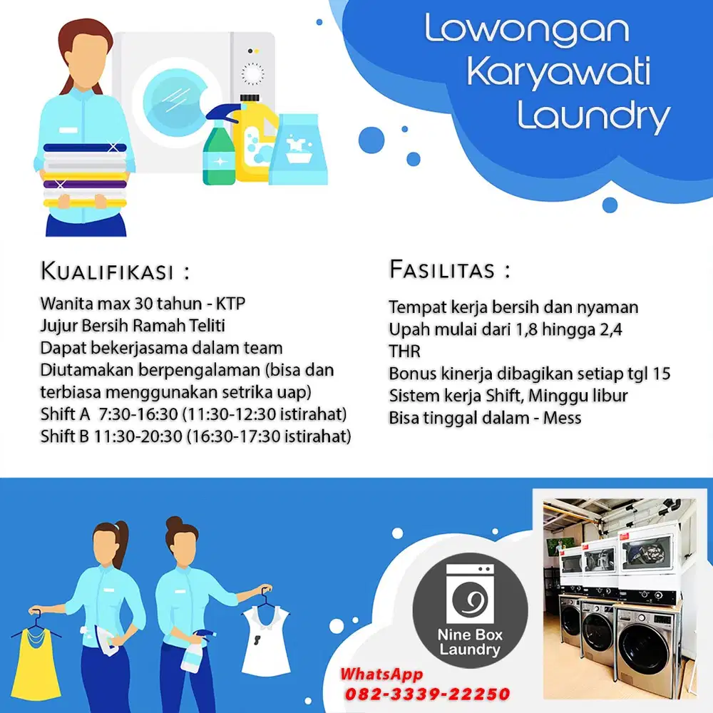 LOWONGAN PEKERJAAN KARYAWATI LAUNDRY