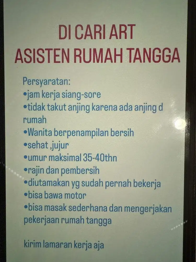 LOW KERJA ART PP