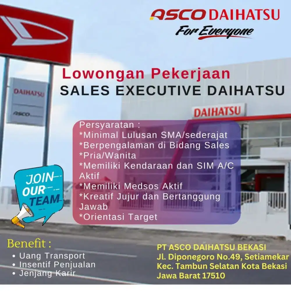 Lpwomgan Sales Executive  Daihatsu